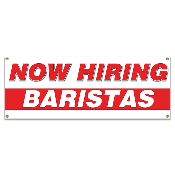 Now Hiring Baristas Banner Apply Inside Accepting Application Single Sided